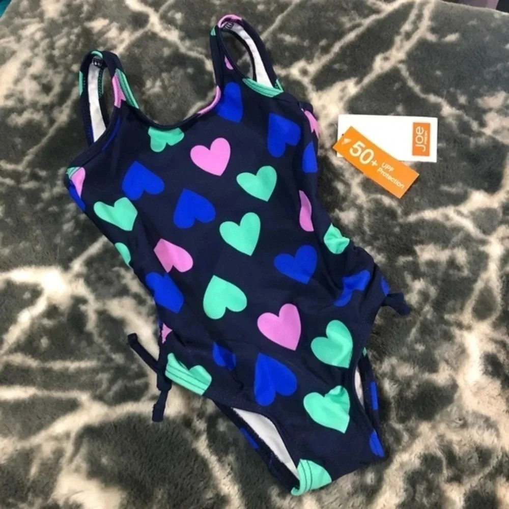Nwt infant Navy hearts 1pc swimsuit
